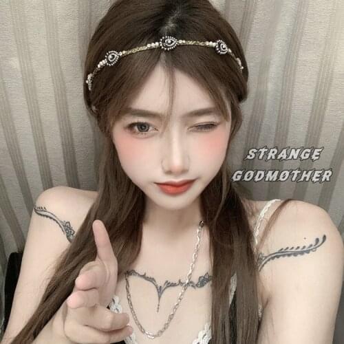 Retro French court style hair band female Baroque pearl headband rhinocirrus hair card all set out outside the hoop super fairy