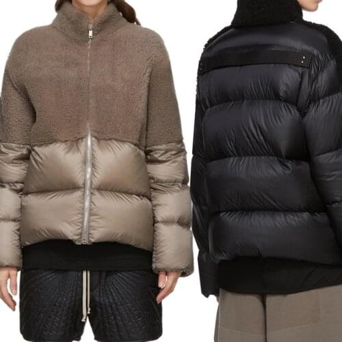 Women Down Coats 2020 Winter Womens Plush Stitching Zipper Down Jacket High Collar Bread Jacket Thick