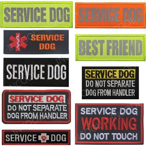 Service Dog Working Patch Do Not Separate Dog from Handler Embroidered Patches Emblem Dog Embroidery Badges For Harness Vest Pet
