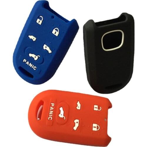 Rubber Silicone Shell Protector 6 Button For Honda Smart Key Odyssey Pilot Remote Key Shirt Chain Cover Case