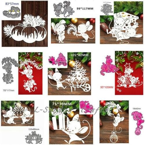 Christmas Animal Mouse Metal Cutting Die Stencils Scrapbooking Embossing Paper Cardmaking Craft