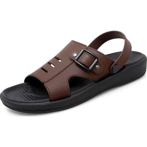 Y112 Sandals For Men Outdoor Summer Microfiber Outside Basic Casual Walking Beach Slippersr Comfortable Lightweight Male Shoes