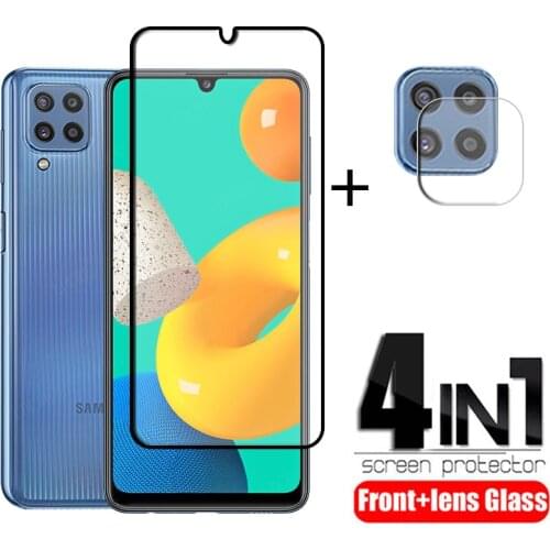 Full Gule Glass For Samsung Galaxy M32 Glass For Samsung M32 Tempered Glass HD Film Screen Protector For Samsung M32 Lens Glass