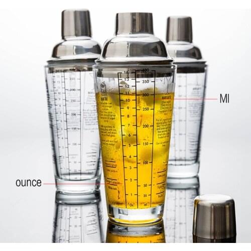 Glass Shaker White Wine Glass Red Wine Cocktail Shaker Shaker Glass Hand Shake With Scale Bar Counter Bartender Shaker Tool Kit