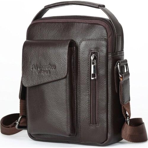 Crossbody Bags Tote Phone Purse Genuine Leather Shoulder Bag Men Messenger Bag Business Ipad Handbags Male Travel