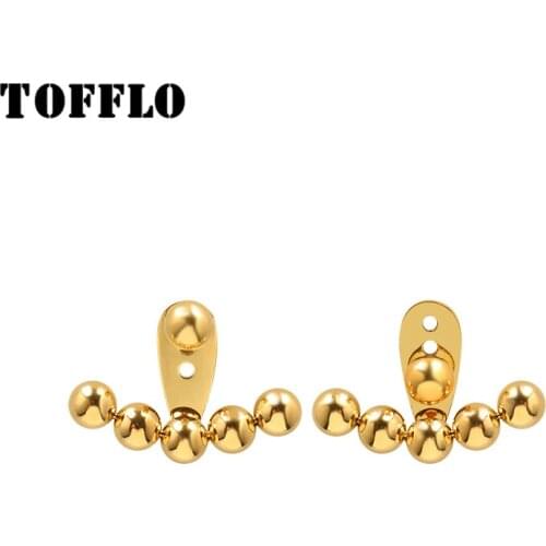 TOFFLO Stainless Steel Jewelry Various Steel Ball Sector Earrings With Adjustable Length BSF442