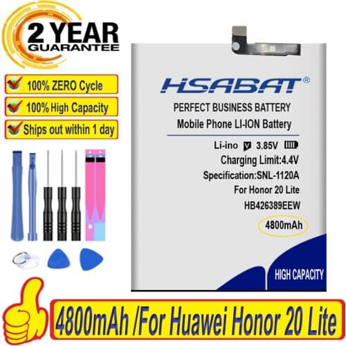 Top Brand 100% New 4800mAh HB426389EEW Battery for Huawei Honor 20 Lite,Honor 20 Youth,LRA-AL00 Batteries + free tools
