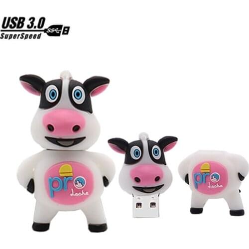 USB flash pendrive cartoon cow pen drive 8GB 16GB 32GB 64GB memory stick Personalized gift cute animal flash drive usb3.0