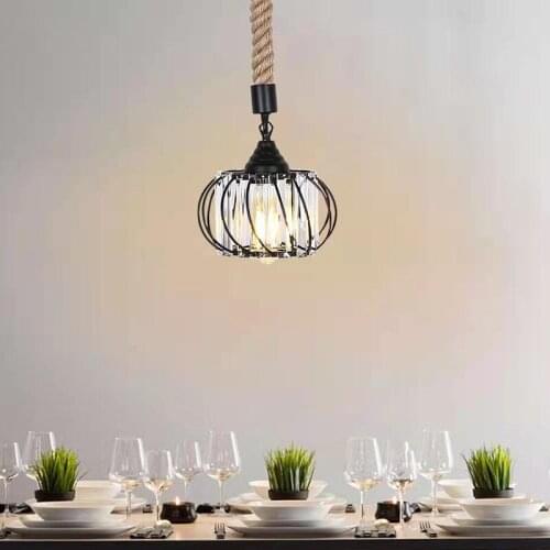 Rope Pendant Lamp Base E27 Dining Room Lamp Canteen Lamp Restaurant Lamp coffee Shop metal Iron Light Hanging Light