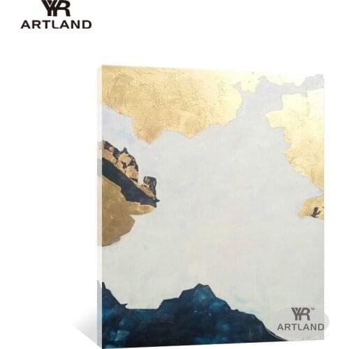 YYR-ARTLAND Beautiful pictures gold scenery on the wall for home decoration Handmade canvas oil painting for living room unframe