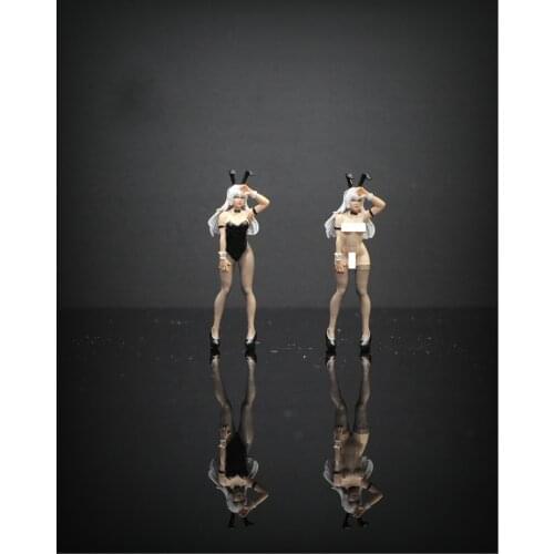 1:64 Scale Resin Die-casting Bunny Girl Car Model Doll Decoration Decoration Scene Layout Collection Decoration Toy