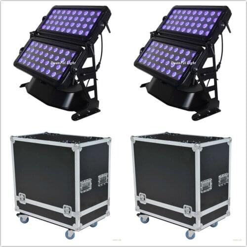 With flycase 6pcs Led Wall Washer DMX City Color IP65 Outdoor 72*18W RGBWA+UV 6 in1 LED Wash City Light