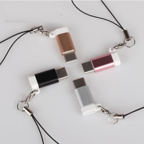 Micro USB Female to Type C Male Cable Adapter Charge USB C Converter Buckle rope sling for Samsung Huawei zte xiaomi one plus