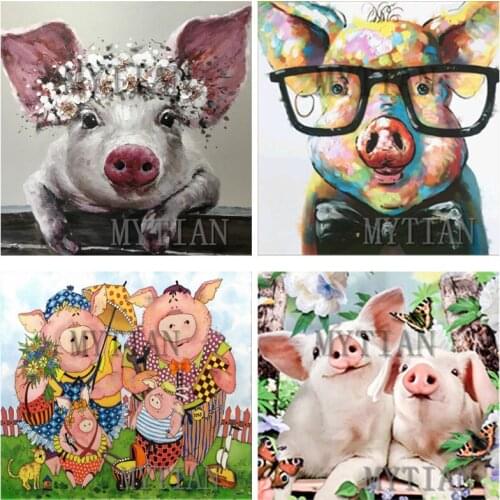 2019 new 5D Diamond Embroidery pig animal Diy Diamond Painting Full Square/round Drill Cross Stitch Mosaic Rhinestones Decor