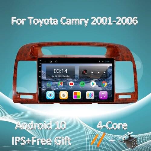 Car Radio Multimedia Video Player Navigation GPS For Toyota Camry 5 XV 30 2001 - 2006 Android 10.0 Steering Wheel Controls WIFI