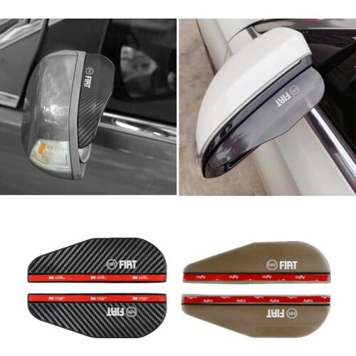 Car Side Rear View Mirror Rain Eyebrow Visor Rain Shield Shade Cover for Fiat Panda Bravo Punto Linea Croma 500 595