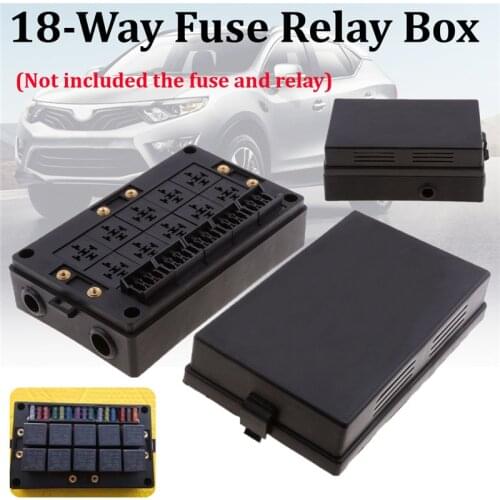 Car Blade Fuse Holder Relay Socket Black Box 18 Way Blade Fuse Holder Car Automotive Insurance For Automotive Marine