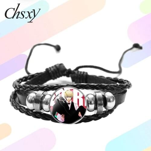 CHSXY Anime DuRaRaRa!! Leather Bracelet Celty Sturluson Sonohara Anri Ryugamine Mikado Cartoon Figure Glass Dome Cosplay Jewelry