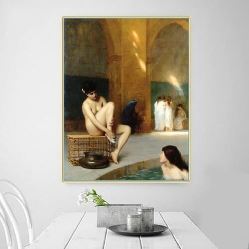 Citon Jean-Leon Gerome《Naked woman》Canvas Art Oil Painting Famous Artwork Poster Picture Modern Wall Decor Home Decoration