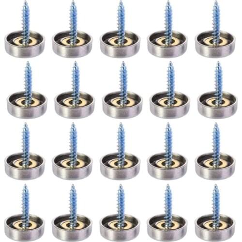 Stainless Steel Decorative Mirror Screw Cap Nails Screw Cover/Cap Fasteners -Pack of 20