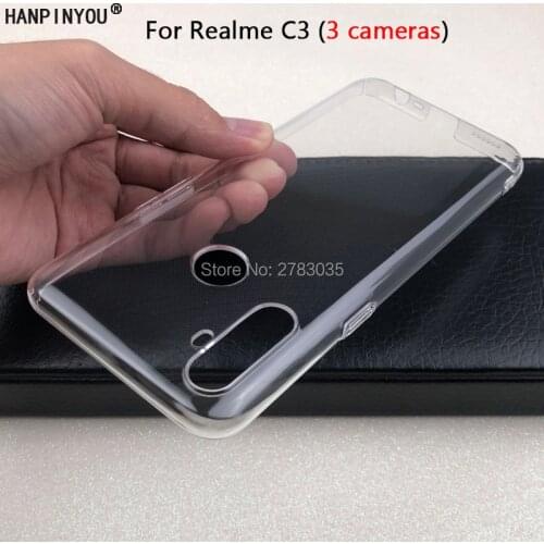 For Oppo Realme C3 (3 cameras) 6.5" Glossy Snap Phone Case Crystal Invisible Hard PC Full Cover Clear Camera Protect Back Shell