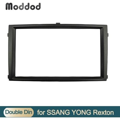 Double Din Fascia Radio for SSANG YONG Rexton 2007-2012 GPS DVD Stereo Panel Dash Mount Installation Trim Kit Dashboard Frame
