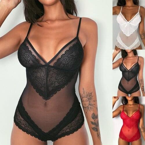 Erotic Sexy Lingerie Women Babydoll Straps Bodysuit Underwear Hot Porn Lace Dress For Sex Women Chemises Sex Games Clothes