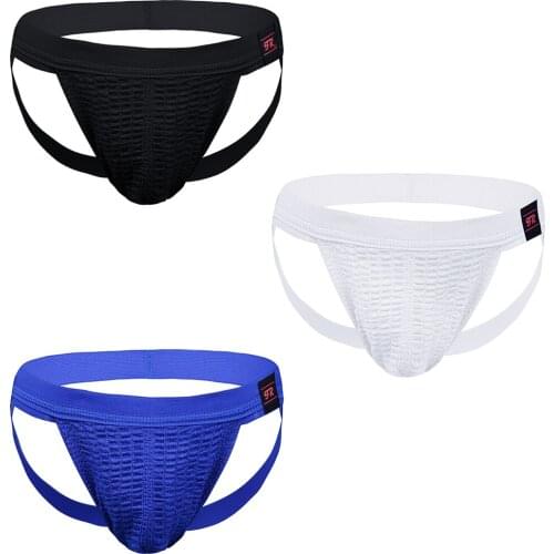 IEFiEL Mens Supporter Jockstrap Briefs Underwear Men Sexy Sleepwear Hole Penis Pouch Gay Mens Brand Bikini Briefs Underpants