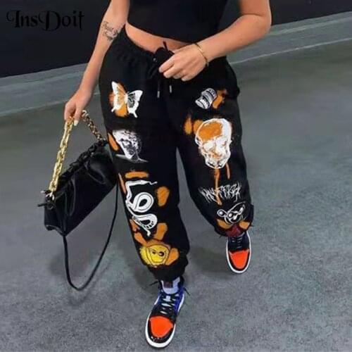 INSDOIT Women's Trousers Harem Pants