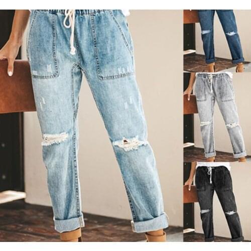 Custom Fall hot sale Leisure womens jeans fashion denim jeans wear baggy jeans