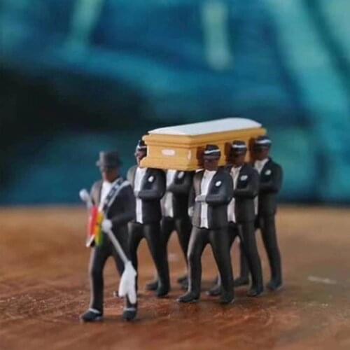 Cosplay Ghana Dancing Pallbearers Coffin Dance Figure Action Funeral Dancing Team Display Funny Accessories Toy for boy