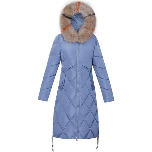 Cotton padded womens medium length Korean 2019 new large size slim cotton padded jacket over knee thickened winter padded jacke