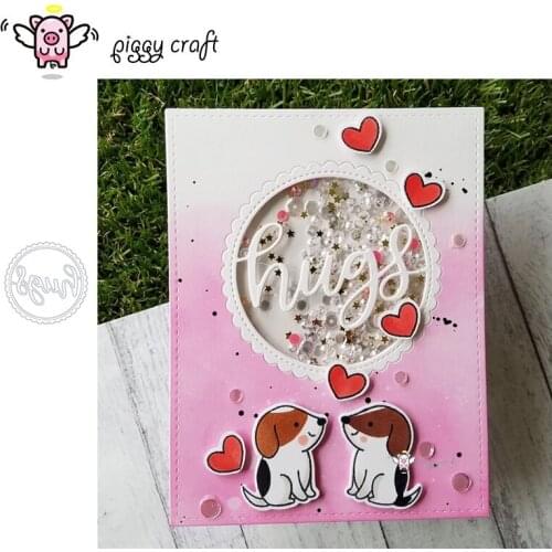 Piggy Craft metal cutting dies cut die mold Hugs letter ring Scrapbook paper craft knife mould blade punch stencils dies