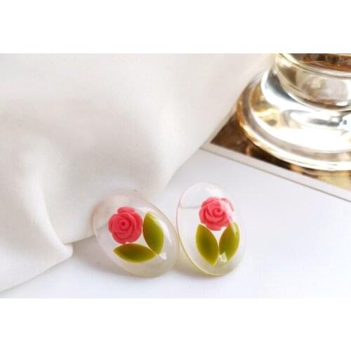 Mihan S925 needle Sweet Jewelry Flower Earrings Pretty Design Sweet Temperament Resin Stud Earrings For Women Lady Gifts