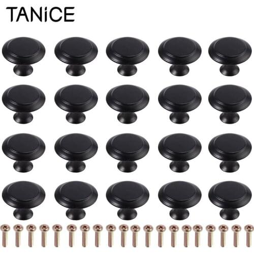 TANiCE 20 Pcs Handle Kit Cabinet Drawer Bathroom Cabinet Door Kitchen Closet Handle Brushed Metal Diameter 27mm Length 20mm