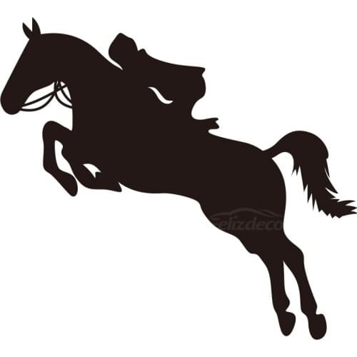 Little Girl Riding Horse Jumping Car Body Stickers Window Door Decal Funny Top Quality Waterproof ZP199