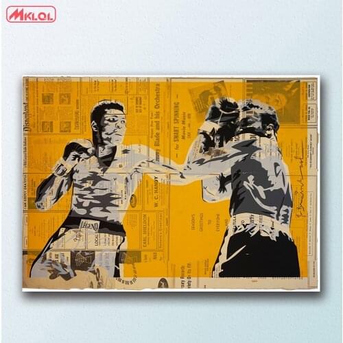 Large size wall art Legend Yellow Graffiti Canvas Painting For Living Room Home Decoration Oil Painting On Canvas Wall Painting