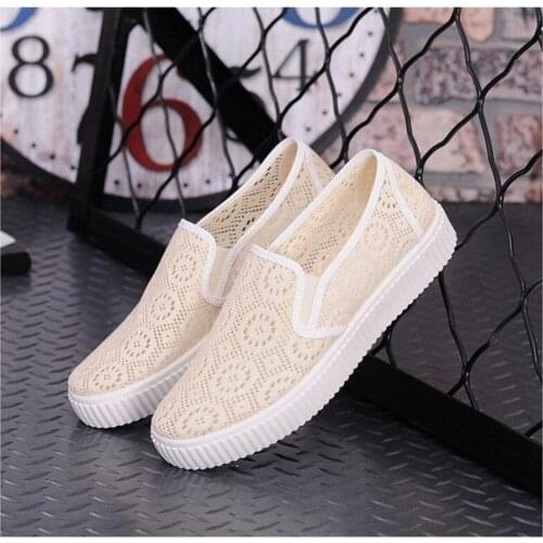New summer womens net shoes sports net surface work shoes Korean version breathable thick soled casual female students shoes