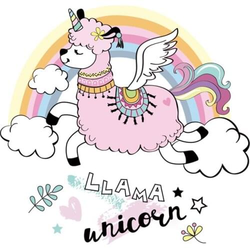 New Unicorn Rainbow Applique Patches For Kids Clothes Easy To Wear Washable At Heat Transfer Level Iron On Adhesive Vinyl Patche