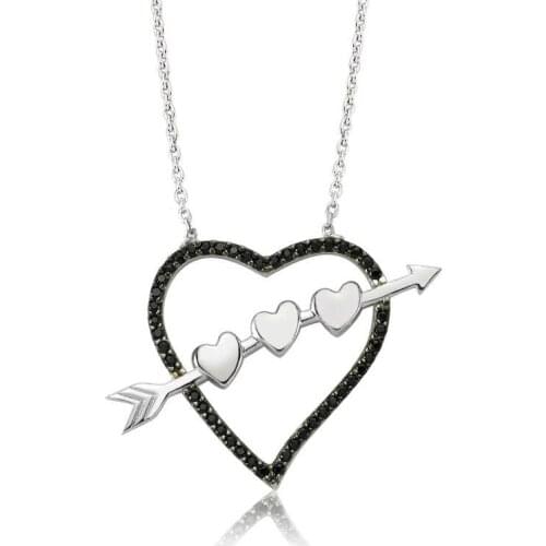 Arrowed Heart ,Necklace ,Silver, Stylish and High Quality, Fast Shipping, of Hundreds of Kinds Silver Necklaces