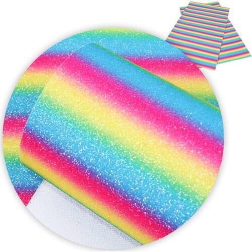 David accessories 20x33cm Rainbow Glitter Faux Synthetic Leather Fabric,DIY Sewing Garment Knotbow Bags Crafts,1Yc5329