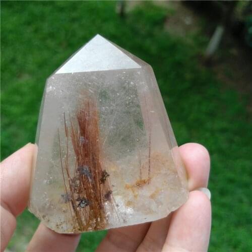 RARE Rutilated Quartz Wand Hair Quartz Crysatl Point Quartz Wand with Gold Rutile Healing Crystal Quartz Obelisk