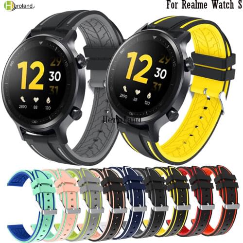 22MM Soft Silicone WatchStrap For Realme Watch S SmartWatch Band Bracelet WirstStrap Accessories Belt For Garmin Forerunner 745
