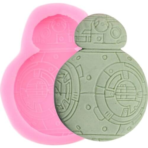 Robot Silicone Mold BB-8 Baby Birthday Cupcake Topper Polymer Clay Candy Moulds Chocolate Fondant Mould Cake Decorating Tools
