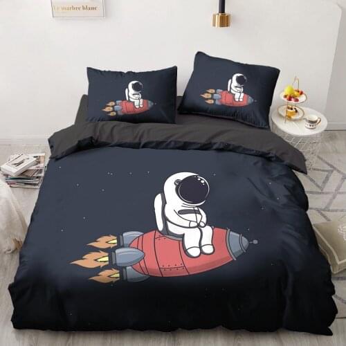 Luxury 3D Space Bedding Set Comforter Quilt Cover Full King Queen Double Single Size Cartoon Design Custom Bedclothes
