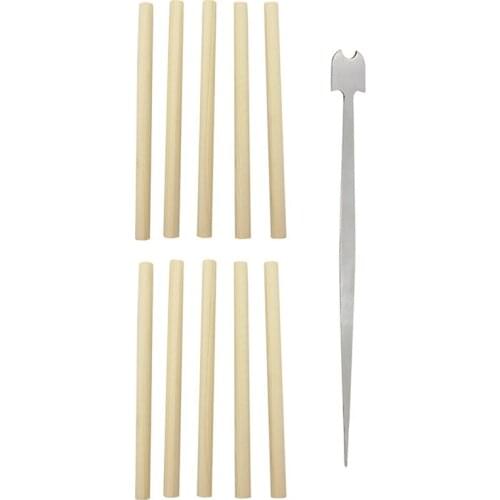 Cello Sound Post Setter Luthier Tool Upright Column Hook Tool with 10 Cello Sound Post Column Strings for 3/4 4/4 Cello