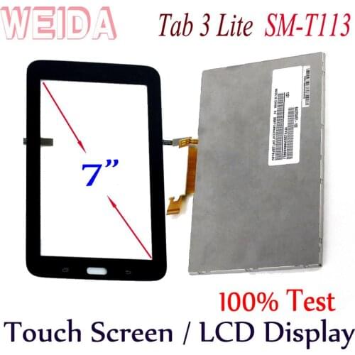 WEIDA LCD Replacment 7" For Samsung GALAXY Tab 3 Lite SM-T113 Wifi LCD Display Touch Screen Separately LCD BA070WS1-400