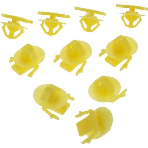 10 pcs Yellow Nylon A21085 Car Rocker Panel Moulding Clips Retainer Fit For Nissan Murano Plastic Car Fastener Clips