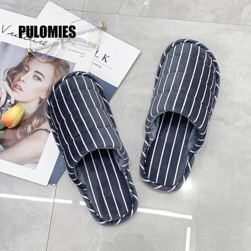 Winter Men Warm Slipper Indoor Short Plush Flip Flop Cute Non-Slip Couple House Floor Slippers Female Home Bedroom For Women