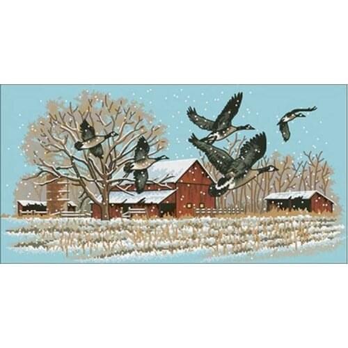 Winter pigeon animals Patterns Counted Cross Stitch 11CT 14CT DIY Chinese Cross Stitch Kits Embroidery Needlework Sets